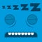 A Vector Cute Cartoon Sleeping Blue Face