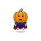 Vector cute character dracula pumpkin halloween