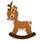Vector cute Christmas rocking deer. Christmas rocking deer vector illustration