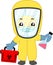 Vector cute doctor in virus protection suit with laboratory tub