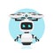 Vector cute drone robot flying character