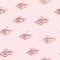 Vector Cute Elephant Eyes in Dusty Pink seamless pattern background.