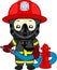 Vector cute firefighter kid with hydrant