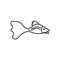 Vector cute fish. Nautical theme. Isolated on a white background. Hand-drawn doodles, contour illustration. Element for coloring