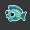 Vector cute fish sticker template