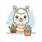 vector cute iluma with succulent cartoon character