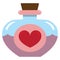 Vector cute kawaii love potion colorful isolated