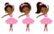 Vector Cute Little African American Ballerinas