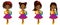 Vector Cute Little African American Girl with School Bags