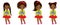 Vector Cute Little African American Girls with Books