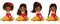 Vector Cute Little African American Girls with Yellow Apples