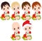 Vector Cute Little Baby Boys Wearing Christmas Clothes