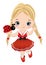 Vector Cute Little Blond Girl Catching Ladybug