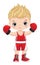 Vector Cute Little Boy Boxing