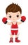 Vector Cute Little Boy Boxing