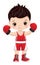 Vector Cute Little Boy Boxing