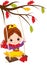 Vector Cute Little Girl Swings