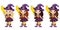 Vector Cute Little Witches with Broomsticks