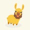 Vector cute llama or alpaca illustration.