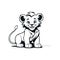 vector cute male child Lion smiling outline