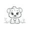 vector cute male child Lion smiling outline