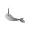 Vector cute narwhal character with horn flat icon