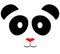 Vector cute panda bear with heart nose.