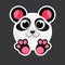 Vector cute panda sticker template