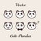 Vector cute pandas with different emotions set.
