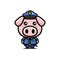 vector cute police pig character
