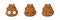 Vector cute poop emoji with expressions