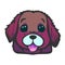 Vector Cute sticker dog. Colored Puppy drawn in cartoon style.