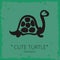 Vector cute turtle illustration.