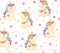 Vector cute unicorns seamless pattern.