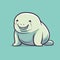 Vector of a cute white seal against a vibrant blue backdrop