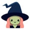 Vector cute witch colorful isolated