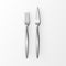 Vector Cutlery Set of Silver Fish Fork and Fish Knife Top View on White Background. Table Setting