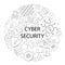 Vector Cybear security pattern with word. Cybear security background