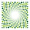 Vector cyclic optical illusion with dots background