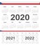 Vector Czech circle calendars 2020, 2021, 2022