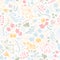 Vector daisy flower meadow. Hand drawn seamless vector pattern