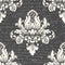 Vector damask seamless pattern element with ancient text.