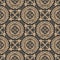 Vector damask seamless retro pattern background botanic garden round cross leaf wreath frame flower. Elegant luxury brown tone