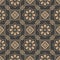 Vector damask seamless retro pattern background oriental octagon square geometry cross frame flower. Elegant luxury brown tone