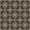 Vector damask seamless retro pattern background polygon frame spiral curve cross plant vine flower. Elegant luxury brown tone