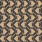 Vector damask seamless retro pattern background polygon geometry sawtooth cross frame line. Elegant luxury brown tone design for