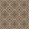 Vector damask seamless retro pattern background round curve cross frame flower kaleidoscope. Elegant luxury brown tone design for