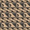 Vector damask seamless retro pattern background spiral vortex curve wave cross sawtooth frame line. Elegant luxury brown tone