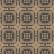 Vector damask seamless retro pattern background square sawtooth cross frame line. Elegant luxury brown tone design for wallpapers