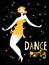 Vector dance poster with a girl dancing charleston